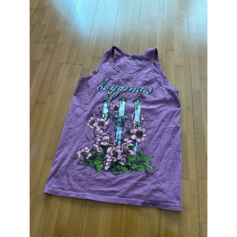 Boy Genius 3 Candles Tank Top Purple Small